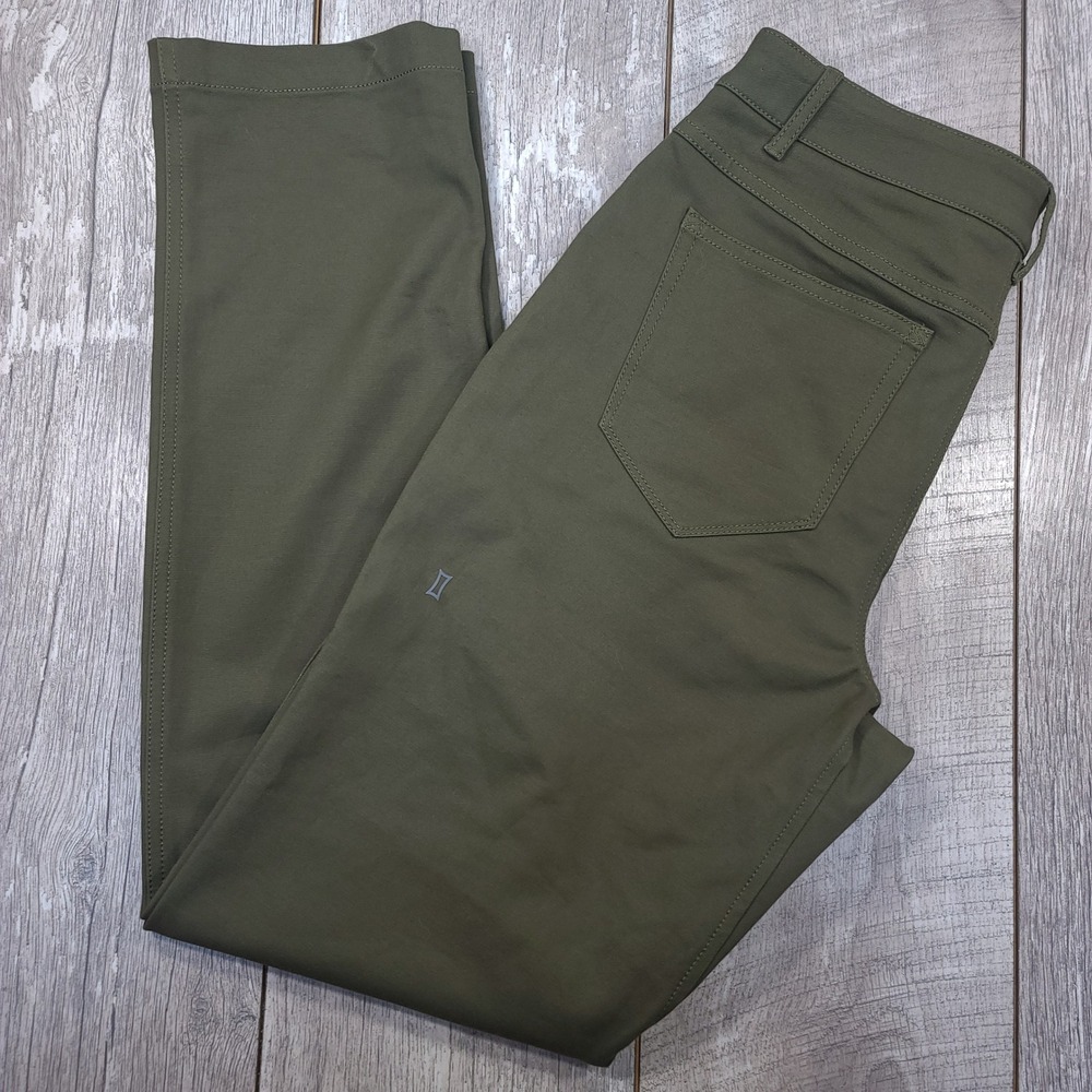 Kit and Ace Technical Pants Mens 30 Olive Green Stretch 5-Pocket Commuter Chino